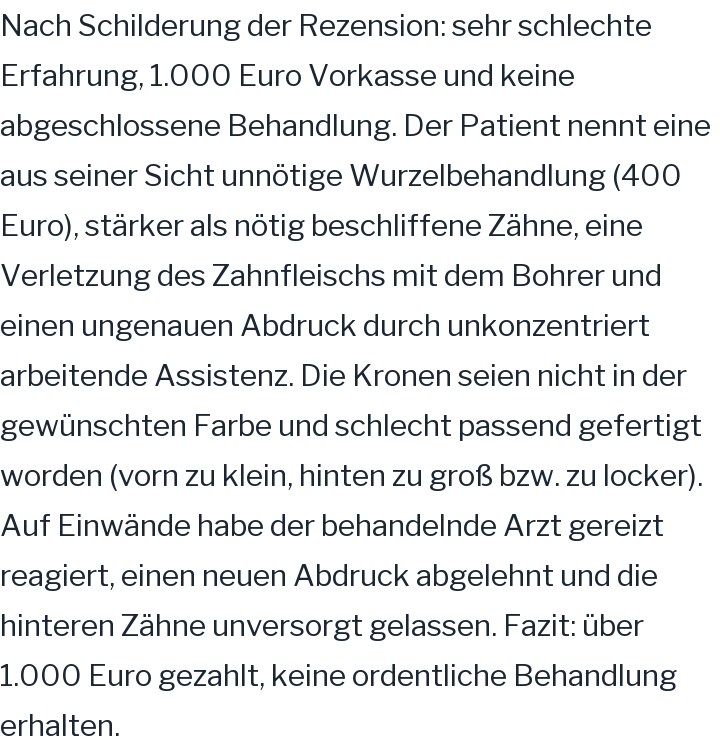 Google-Rezension, 1 von 5 Sternen